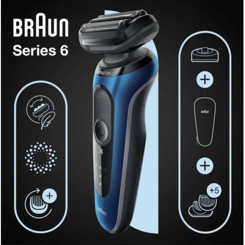 Braun Series 6, 61-B4500cs, Rasierer, Blau
