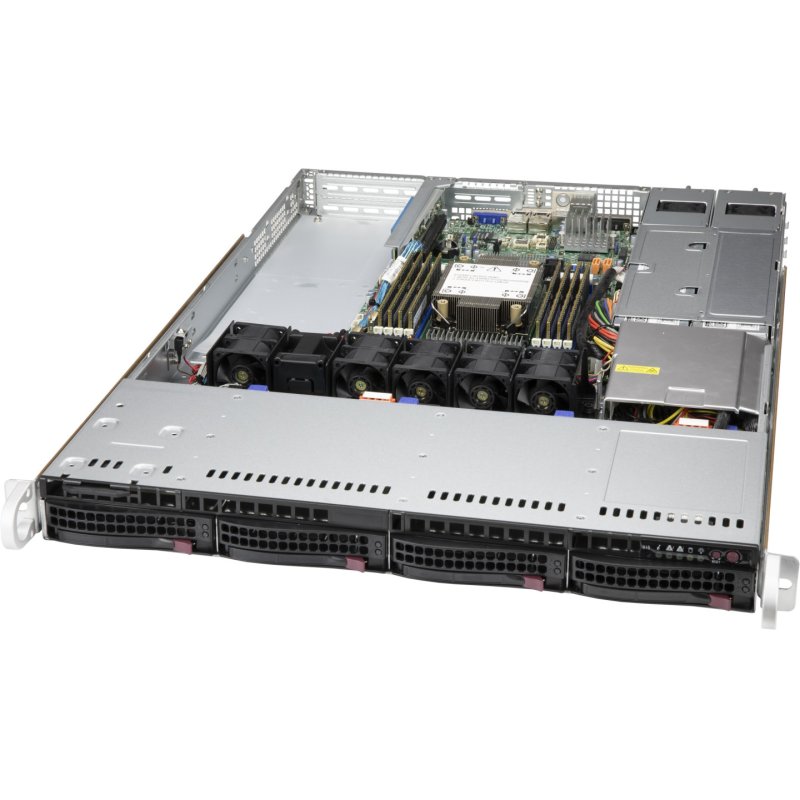 Supermicro CSE-815TQC4-R504WB3 serveur barebone Rack (1 U) Noir