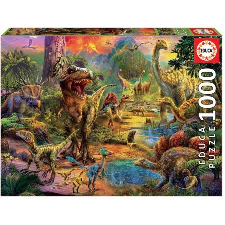 Puzzle Educa compatible - Terre de Dinosaures (1000 pièces)