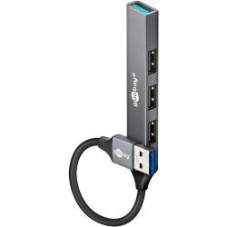 Goobay 74456 interface hub USB 2.0 Type-A 5000 Mbit/s Light grey