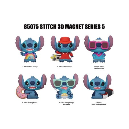 STITCH - Serie 5 - 3D Foam Magnets in blind bags (Display 12 Pcs)