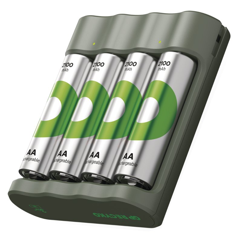 GP - ReCyko Everyday Battery Charger, B441 (USB), incl. 4 x AA 2100 mAh Batteries