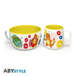 POKEMON - Breakfast Set Mug Bowl - Pikachu & Kanto Starters