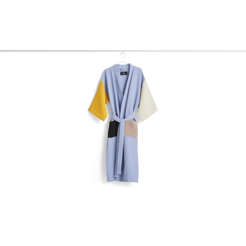 HAY - Waffle Bathrobe - Blue Multi