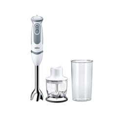 MultiQuick 5 Stabmixer Vario MQ 5220 (weiß/grau, 1.000 Watt, mit Zerkleinerer)