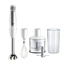 MultiQuick 7 Stabmixer MQ 7035I (weiß/edelstahl, 1.000 Watt, mit Zerkleinerer und Schneebesen)
