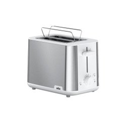 Toaster PurShine HT 1510 WH (edelstahl/weiß, 900 Watt, für 2 Scheiben Toast)