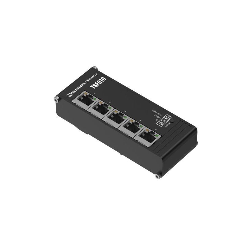 Teltonika NETWORKS TSF010 Flat Ethernet Switch Non-géré Fast Ethernet (10/100) DIN rail Noir