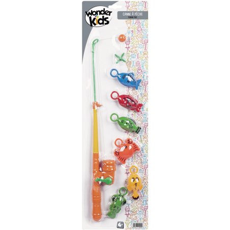 CANNE A PECHE 41CM 6 POISSONS