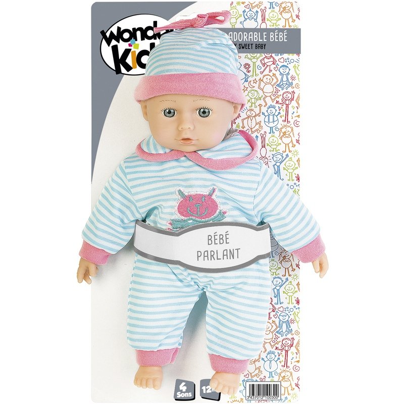 POUPON PARLANT 25CM 4 SONS AS2