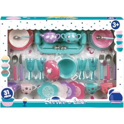 SERVICE DE TABLE BLEU 31PC