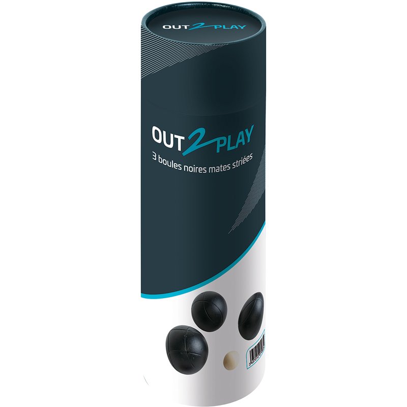 3 BOULES NOIR MAT STRIEES 720G