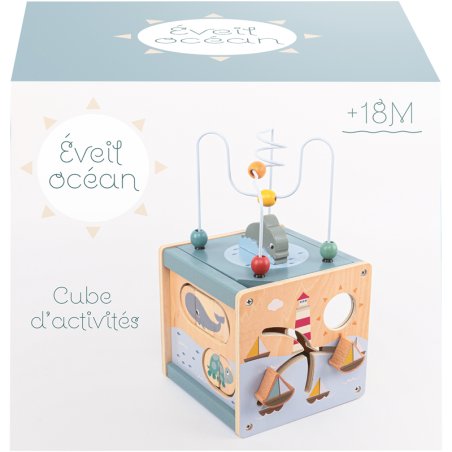 CUBE BOIS ACTIVITES OCEAN 18CM