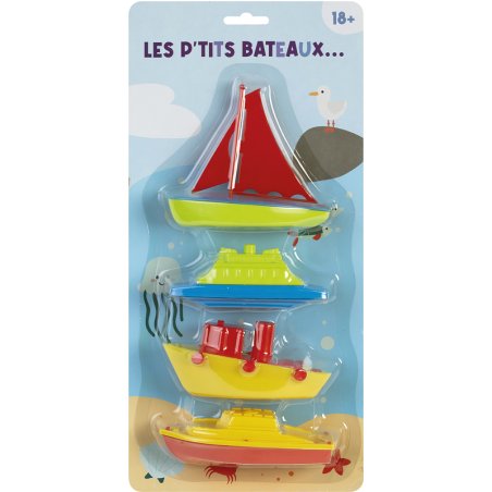 SET 4 BATEAUX 11CM ASS4