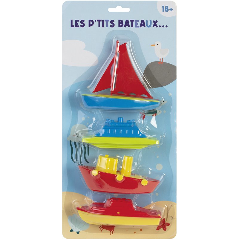 SET 4 BATEAUX 11CM ASS4