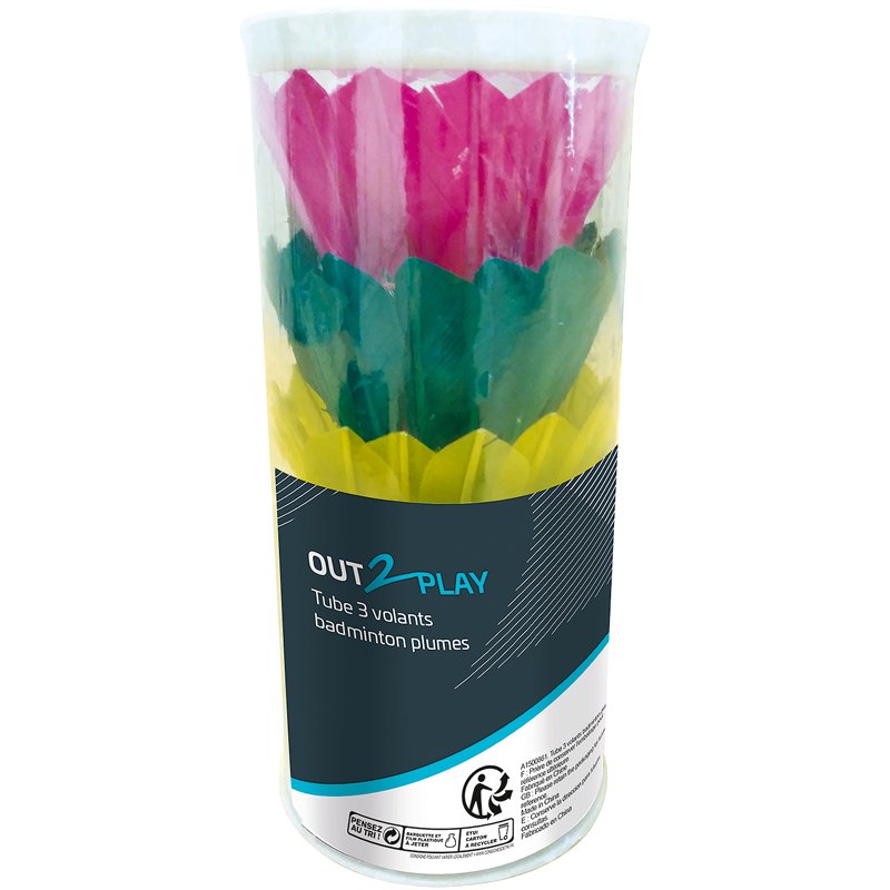 TUBE 3 VOLANTS BADMINTON PLUME