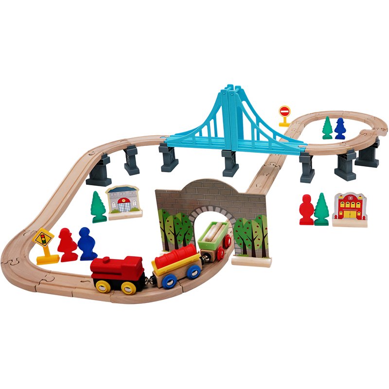 BARIL TRAIN BOIS 60 PCS