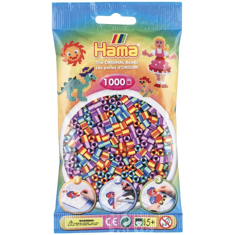 SAC 1000 PERLES BICOLORES HAMA