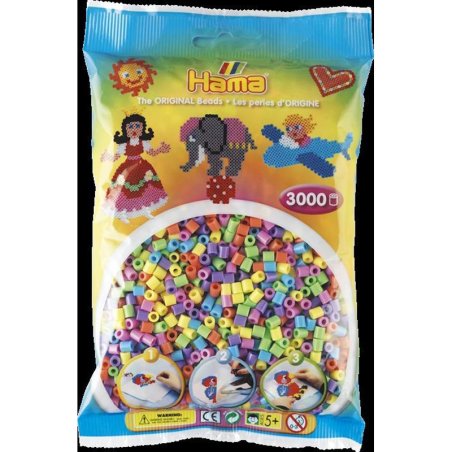 SACHET 3000 PERLES MIX PASTEL