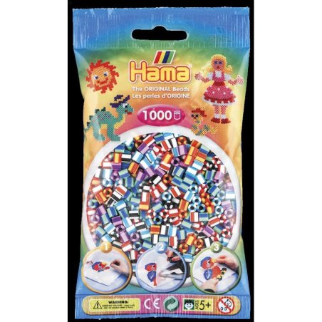 SAC 1000 PERLES BICOLORES HAMA