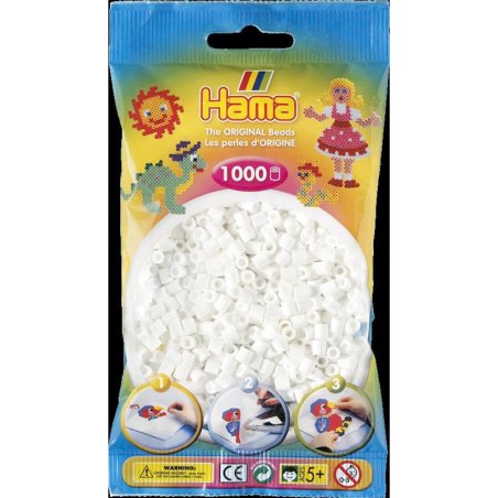 SAC 1000 PERLES BLANCHES HAMA