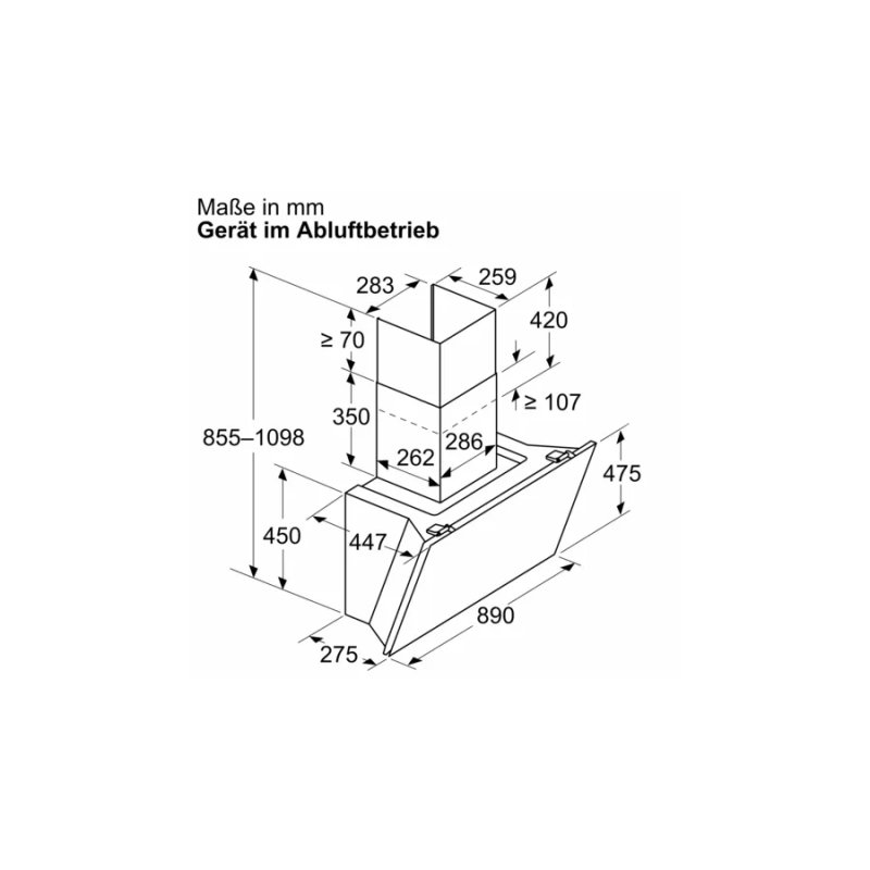 Bosch Serie 8 DWK91LT60 hotte Montée au mur Noir 441 m³/h