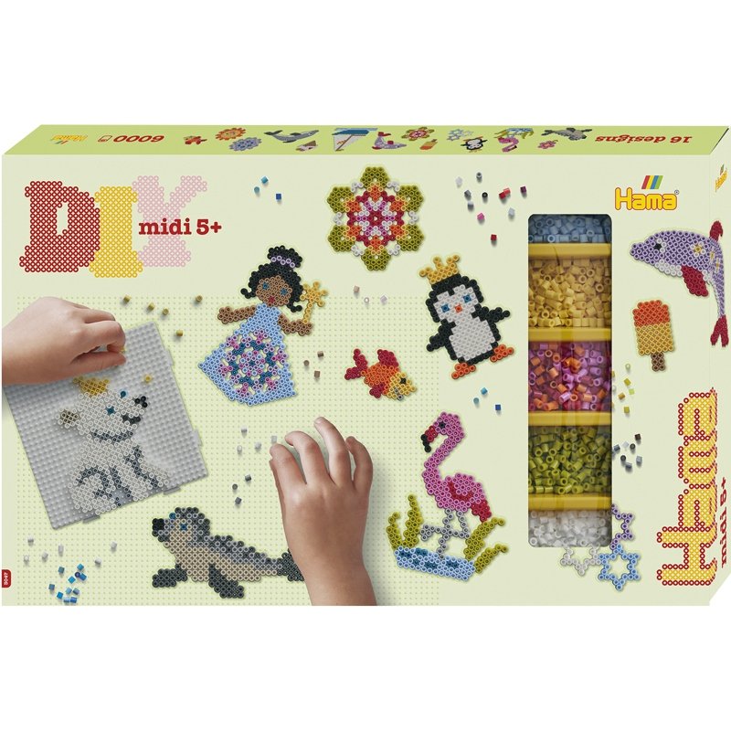 HAMA - gift box approx. 6,000 beads 3 plates (383047)