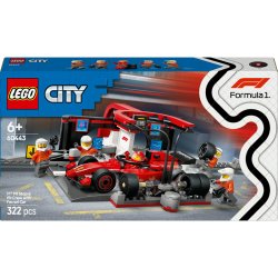 60443 City F1 Boxenstopp mit Boxencrew und Ferrari Flitzer