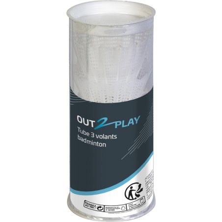 TUBE 3 VOLANT BADMINTON BLANC