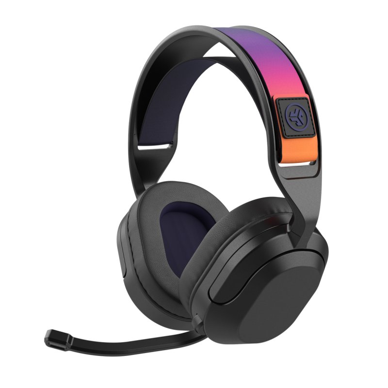 Jlab Nightfall Wireless Gaming Headset Black Duale Wireless-Verbindungen über USB oder Bluetooth, Drehbares Mikrofon,