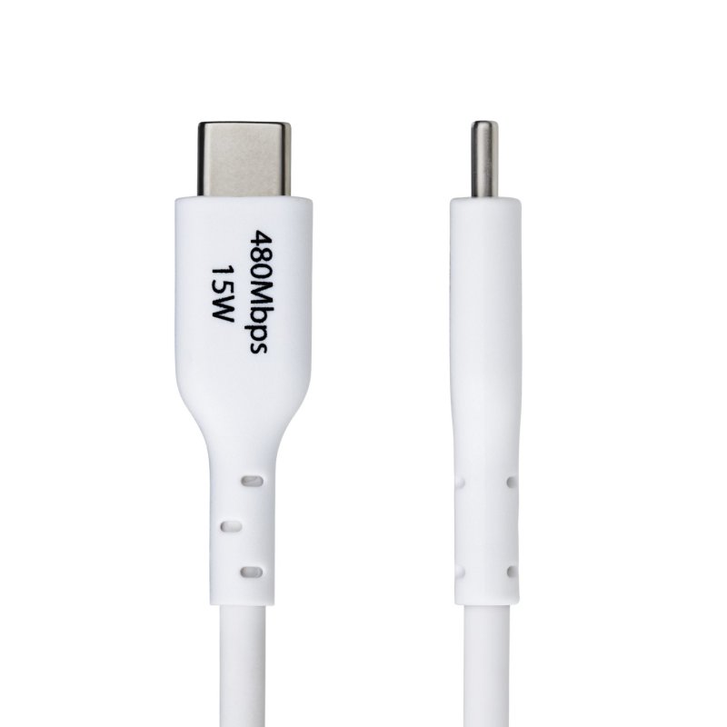 StarTech.com 6.6ft (2m) USB-A to USB-C Charging Cable, Charge & Sync, 3A, USB 2.0, TPE Jacket - White USB Charging Cord
