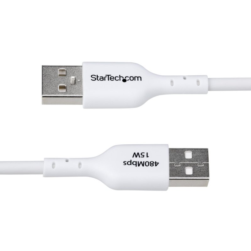 StarTech.com 6.6ft (2m) USB-A to USB-C Charging Cable, Charge & Sync, 3A, USB 2.0, TPE Jacket - White USB Charging Cord