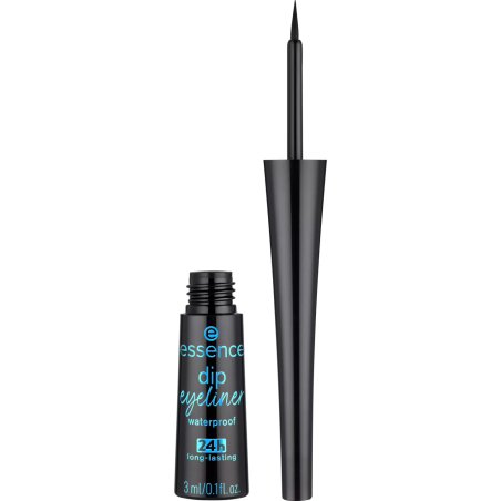 Essence Dip Eyeliner Waterproof 24H Longlasting Deep Black Color Precise Easy Application Bold Natural Eye Make Up