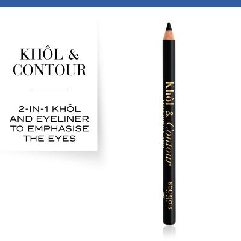 Bourjois 2-in-1 Khôl and Contour Eyeliner and Eye Pencil 02 Ultra Black 1.2g