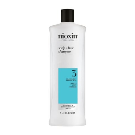 Nioxin Scalp Hair System 3 Shampoo Deep Cleansing Shampoo for Colored, Dry & Damaged Hair Prevents Thinning Hair with