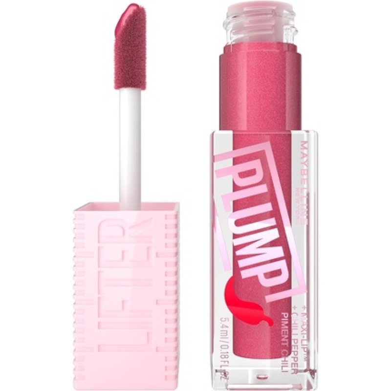 Maybelline New York Lifter Plump Lip Gloss Lasting Plump Heated Formula with Hyaluronic Acid and Chilli Pepper XL Wand