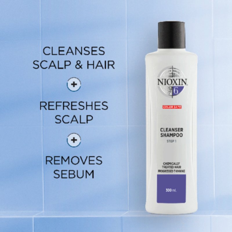 Nioxin 3-Part System 6 Chemically Treated Hair with Progressed Thinning Scalp & Hair Treatment Shampoo 300ml