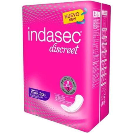 Indasec Estandar Extra Black Pads 20 Count