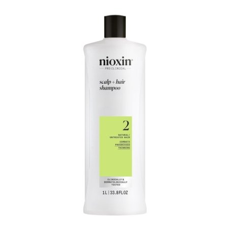 Nioxin System 2 Scalp Hair Shampoo 1000ml - Shampoo for Natural Hair with Advanced Thinning