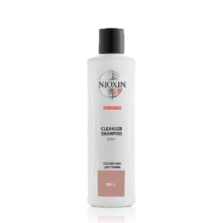 Nioxin 3-Part System System 3 Colored Hair with Light Thinning Hair Treatment Scalp Therapy Hair Thickening Treatment