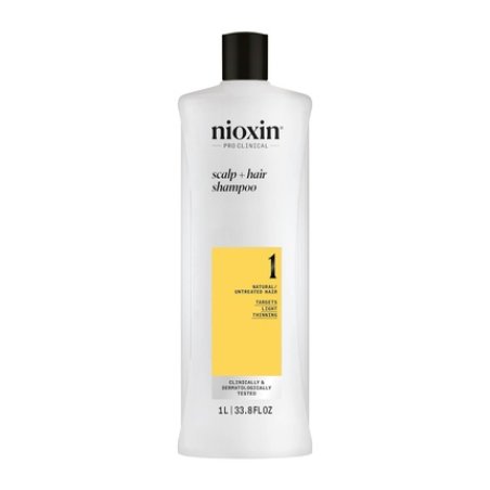 Nioxin Scalp Hair System 1 Shampoo Deep Cleansing Shampoo for Untreated Hair Prevents Thinning Hair with Biotin,