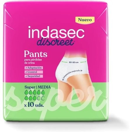 Indasec Pant Super Med Super-Medium 10 Units