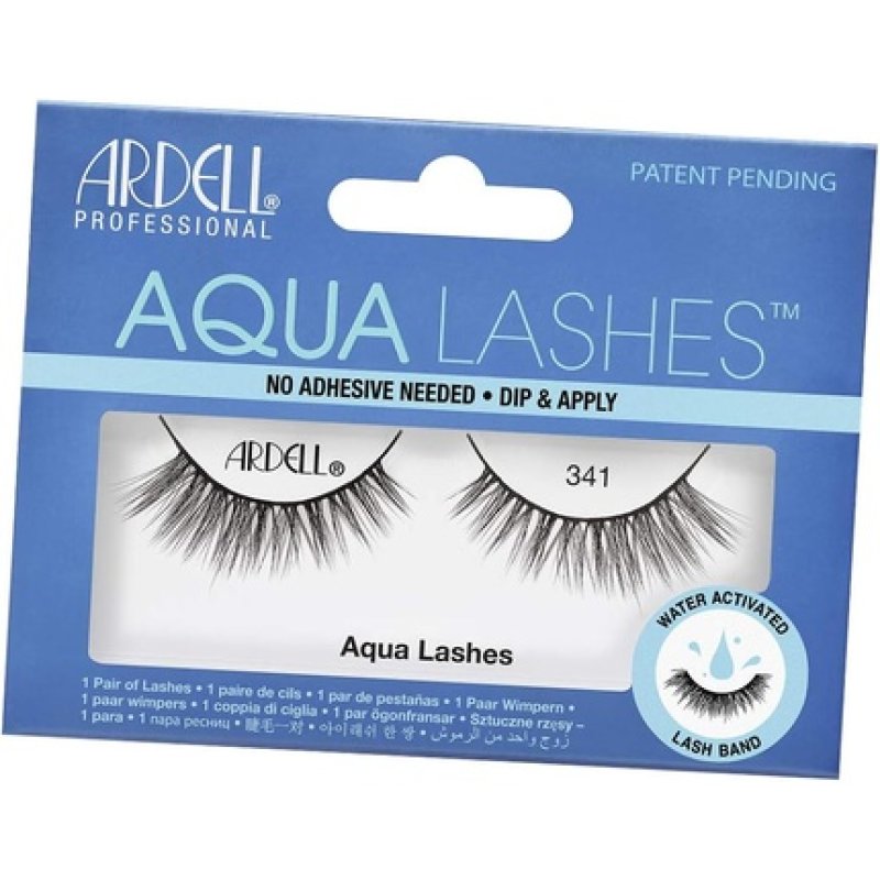 ARDELL Aqua Lashes 341 Self-Adhesive Real Hair False Eyelashes - Allergy-Friendly, Vegan & Reusable