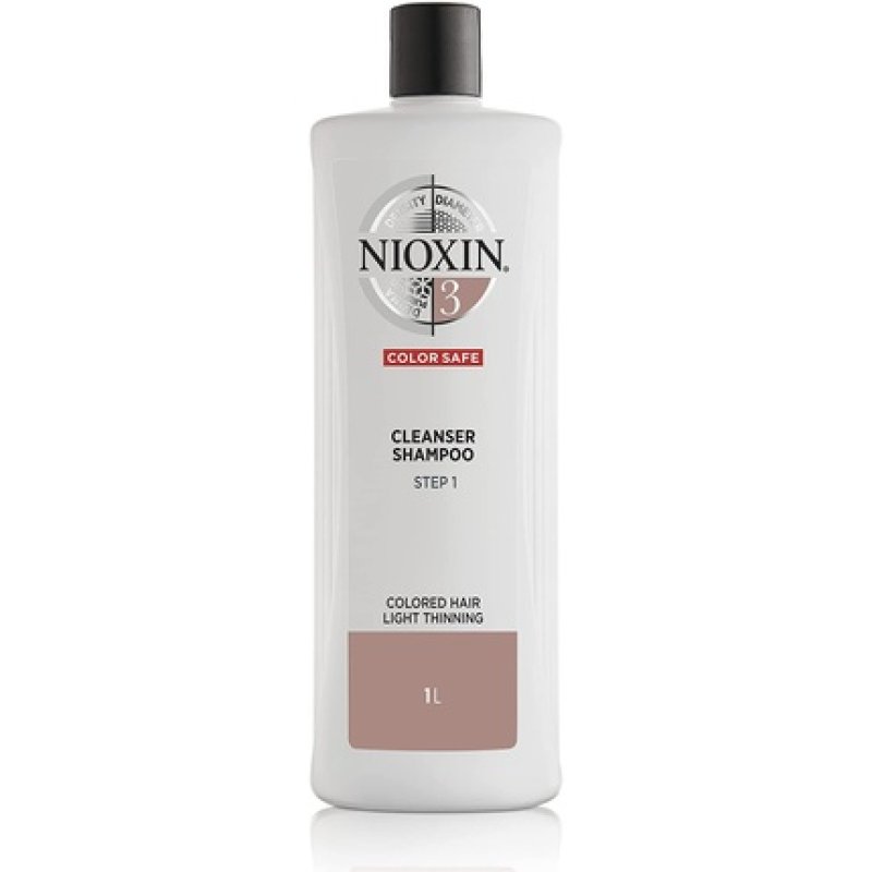 Nioxin 3-Part System 3 Colored Hair with Light Thinning Hair Treatment Scalp Therapy Hair Thickening Treatment Shampoo