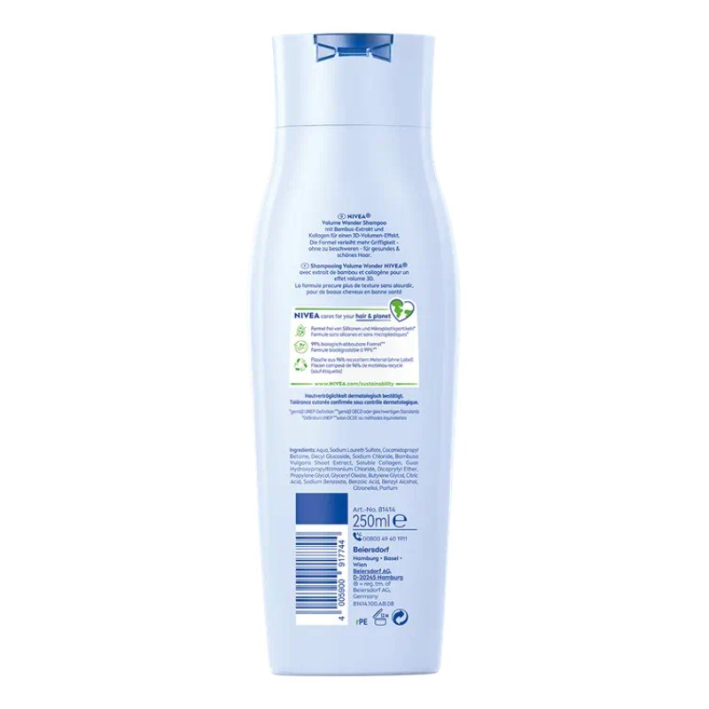 NIVEA Volume Wonder 250 ml Shampoing Non-professionnel Femmes