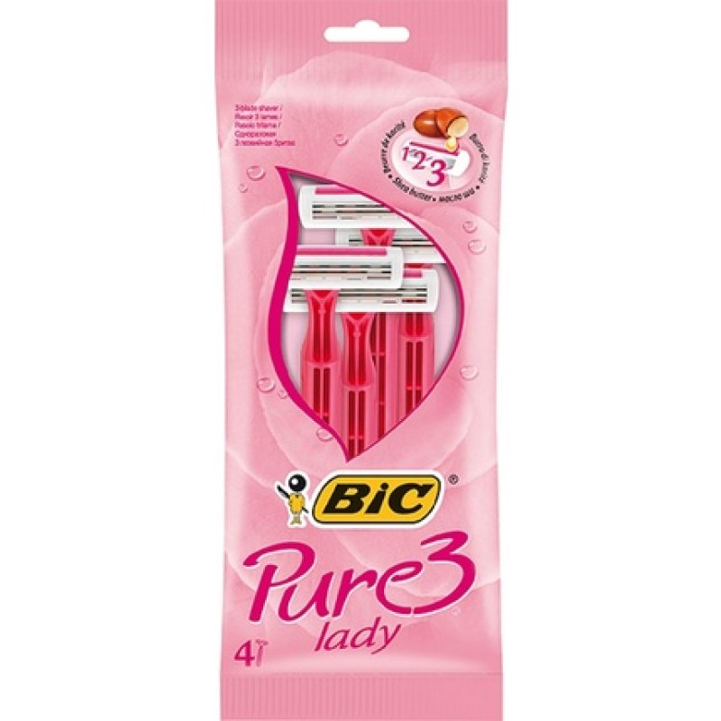 BIC Pure 3 Lady Pink - Pack of 4