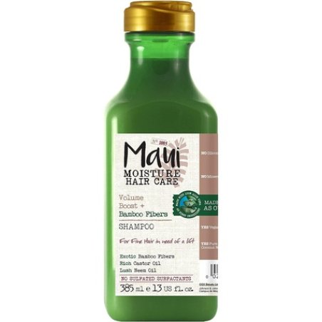 Maui Moisture Volume Boost Bamboo Fibers Shampoo 385ml with Bamboo Fibers, Castor Oil and Neem Oil - Moisturizing and