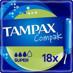 Tampax Compak Super Tampons with Applicator 18 Tampons Super Absorbent