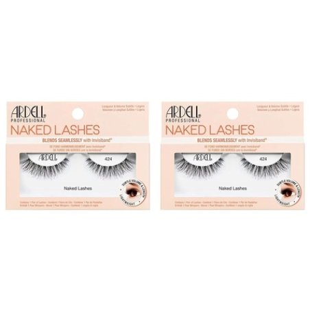 ARDELL Naked Lashes 424 Real Hair Natural Fake Lashes - 1 Pair, Vegan and Reusable