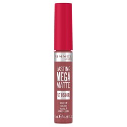 Rimmel London Lasting Mega Matte Liquid Lipstick Long-Lasting Hydrating Vegan Formula 7.4ml 210 Rose & Shine